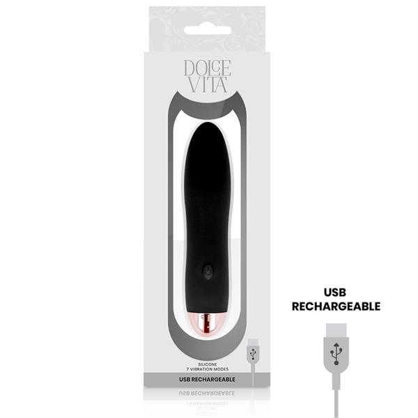 RECHARGEABLE VIBRATOR FOUR BLACK 7 SPEEDS