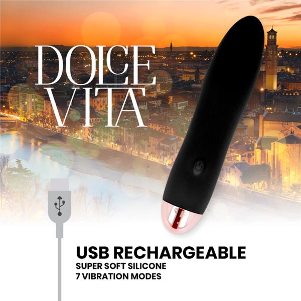 RECHARGEABLE VIBRATOR FOUR BLACK 7 SPEEDS