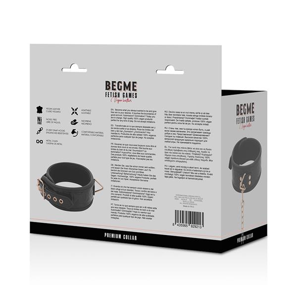 BLACK EDITION PREMIUM VEGAN LEATHER COLLAR WITH NEOPRENE LINING