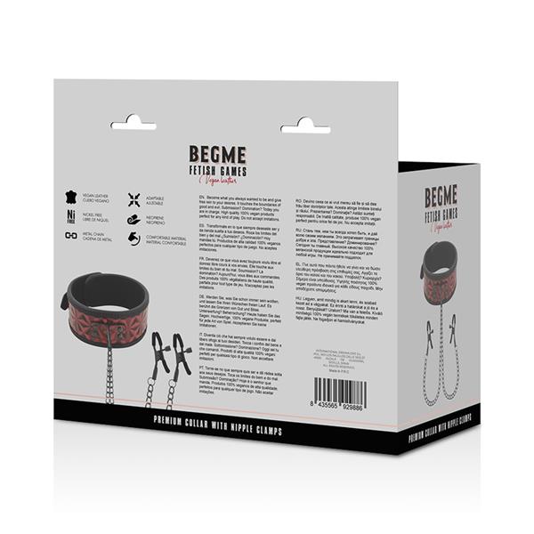 RED EDITION COLLAR WITH NIPPLE CLAMPS WITH NEOPRENE LINING