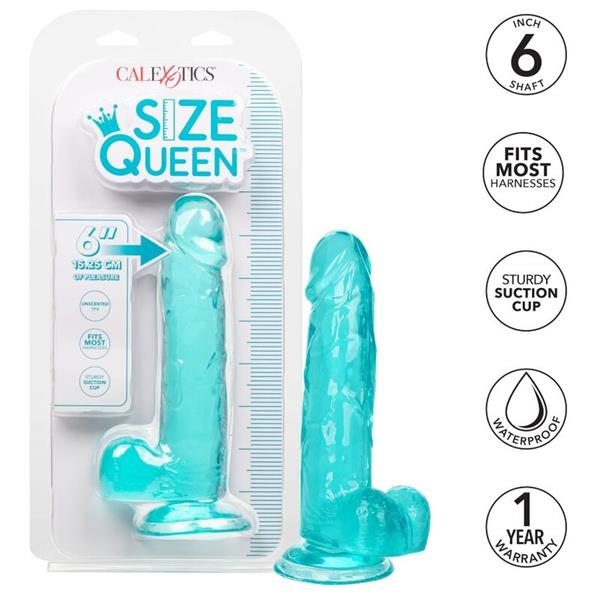 SIZE QUEEN DILDO BLUE 15.3 CM