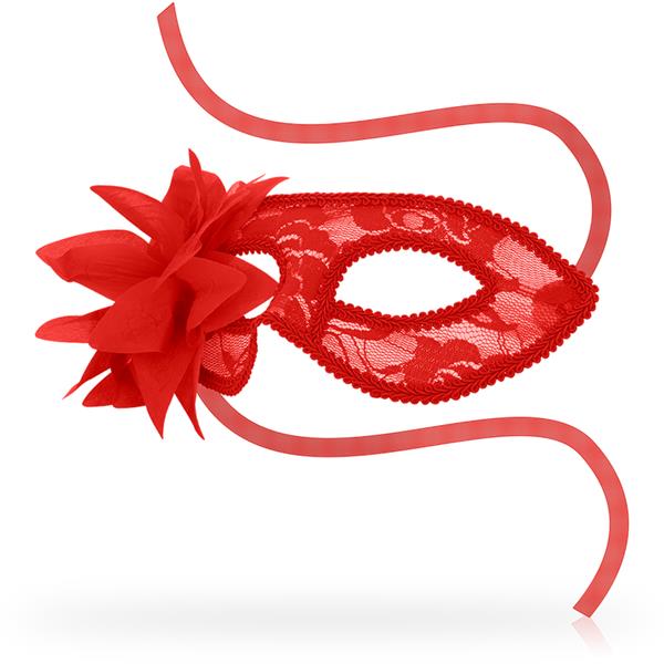 MASKS MASKS WITH LACE AND RED FLOWER