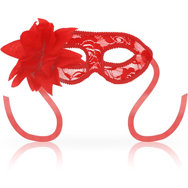 MASKS MASKS WITH LACE AND RED FLOWER