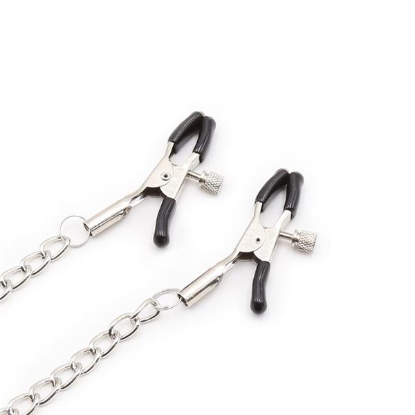 RING GAG WITH CHAINS AND NIPPLE CLAMPS