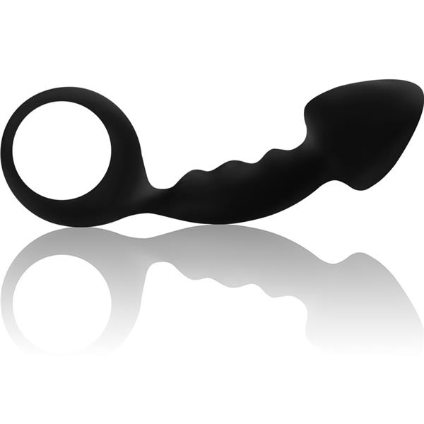 RIBBED ANAL PLUG WITH RING