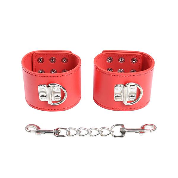 RED HANDCUFFS WITH SNAP CLOSURE