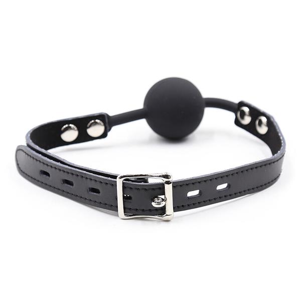 SILICONE BALL GAG WITH LEATHER BELT (PADLOCK INCLUDED)