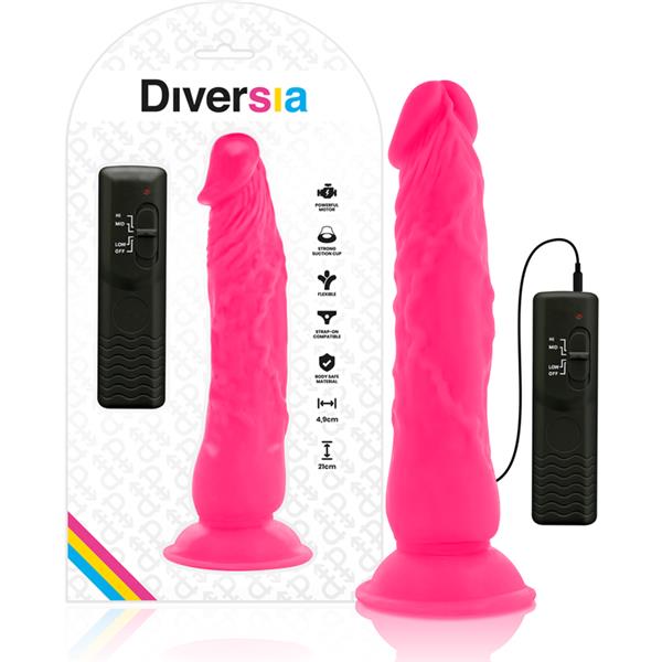 FLEXIBLE VIBRATING DILDO PINK 21 CM -O- 4.9 CM