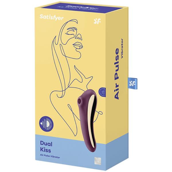 DUAL KISS AIR PULSE VIBRATOR WINE RED
