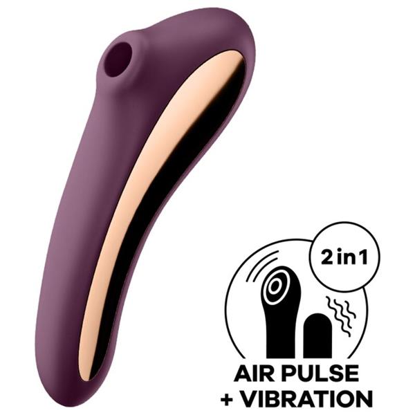 DUAL KISS AIR PULSE VIBRATOR WINE RED