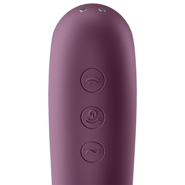DUAL KISS AIR PULSE VIBRATOR WINE RED