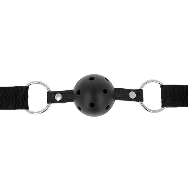 OHMAMA FETISH BLACK FABRIC BREATHABLE BALL GAG