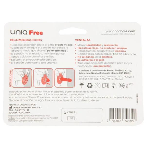 FREE LATEX FREE CONDOMS WITH PROTECTIVE RING 3 UNITS
