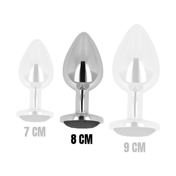 ANALNI PLUG Z ČRNIM KRISTALOM 8 CM