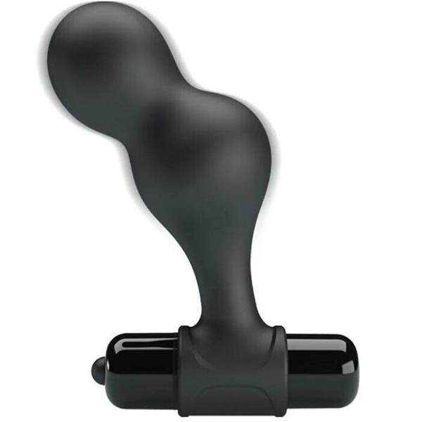 BLACK SILICONE VIBRATOR ANAL PLUG