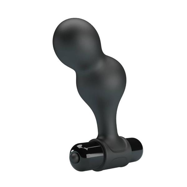 BLACK SILICONE VIBRATOR ANAL PLUG