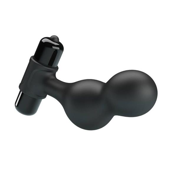 BLACK SILICONE VIBRATOR ANAL PLUG