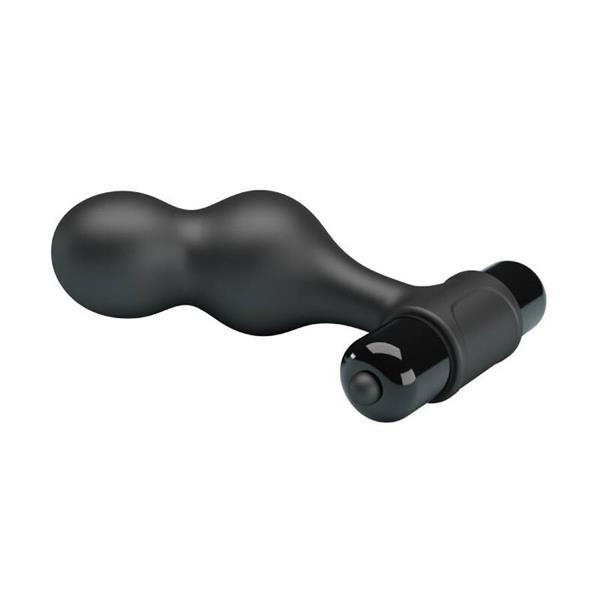 BLACK SILICONE VIBRATOR ANAL PLUG