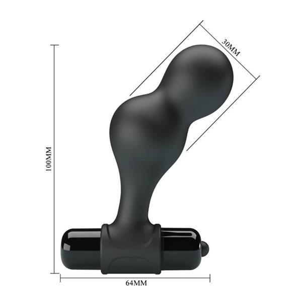BLACK SILICONE VIBRATOR ANAL PLUG
