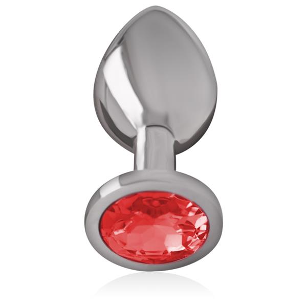 ALUMINUM METAL ANAL PLUG WITH RED CRYSTAL SIZE S