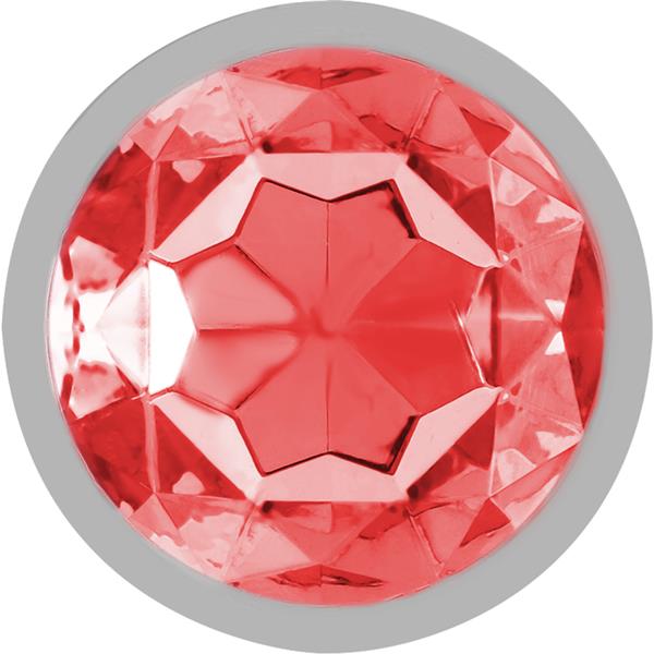 ALUMINUM METAL ANAL PLUG WITH RED CRYSTAL SIZE S