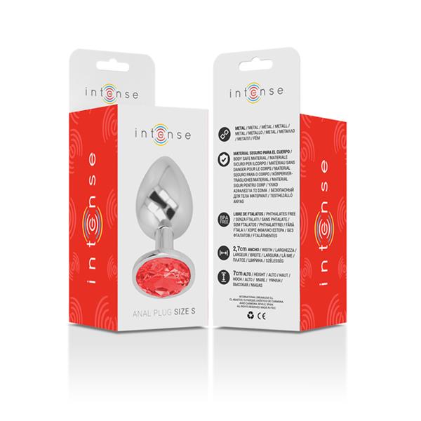 ALUMINUM METAL ANAL PLUG WITH RED CRYSTAL SIZE S