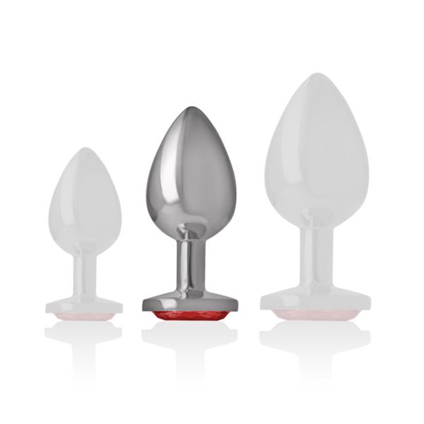 METAL ANAL PLUG WITH RED CRYSTAL SIZE M