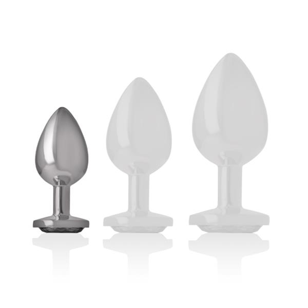 ALUMINIJSKI METALNI ANALNI PLUG S CRNIM KAMENOM VELIČINA S