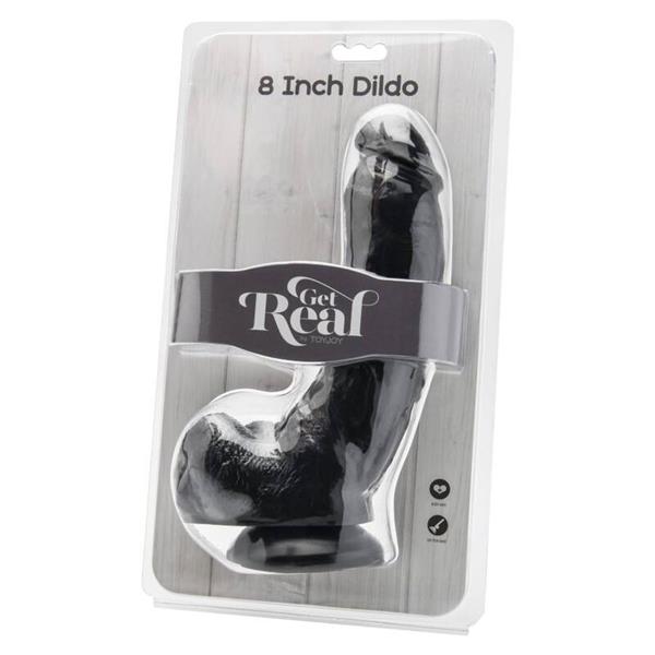 DILDO 20,5 CM Z JAJCI ČRN