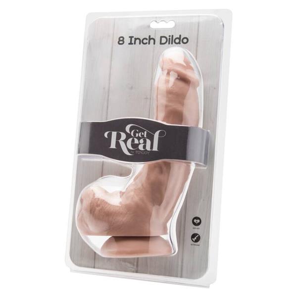 DILDO 20,5 CM Z JAJCI KOŽA