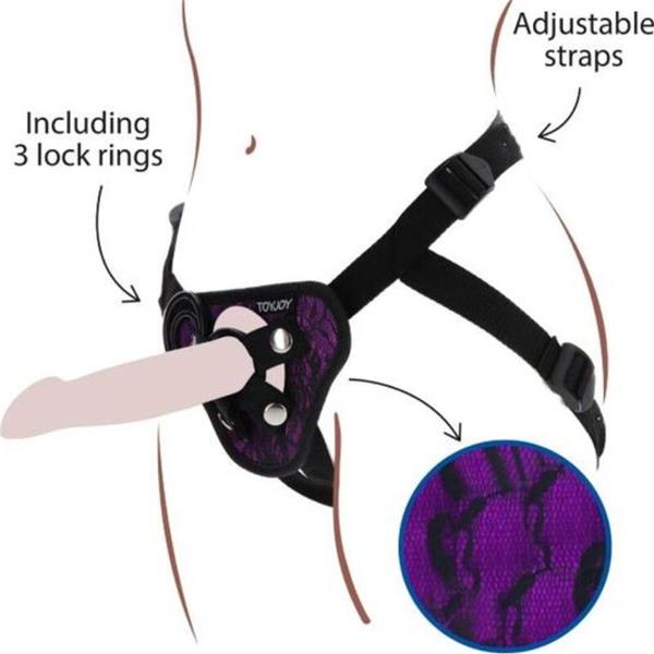 STRAP-ON ČIPKAST HARNES PURPLE