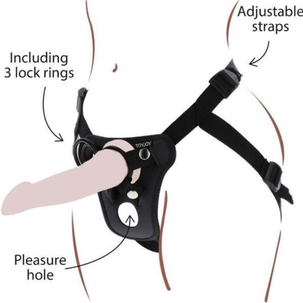 STRAP-ON PLEASURE HARNES ČRNA