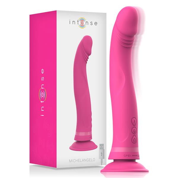 MICHELANGELO PINK SILICONE VIBRATOR DILDO