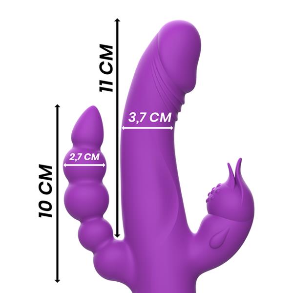 CASANOVA RABBIT SILICONE VIBRATOR TRIPLE MOTOR PURPLE