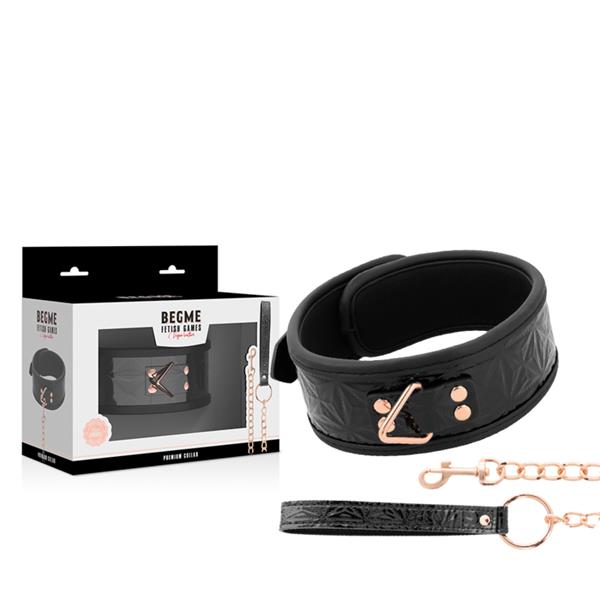 BLACK EDITION PREMIUM VEGAN LEATHER COLLAR WITH NEOPRENE LINING