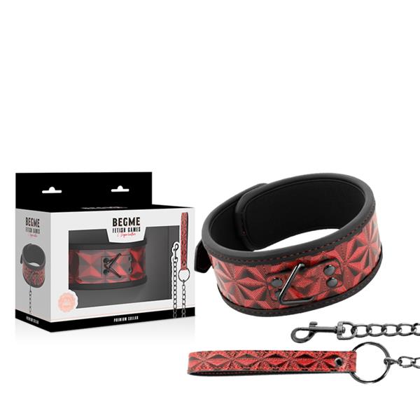 RED EDITION PREMIUM VEGAN LEATHER COLLAR WITH NEOPRENE LINING