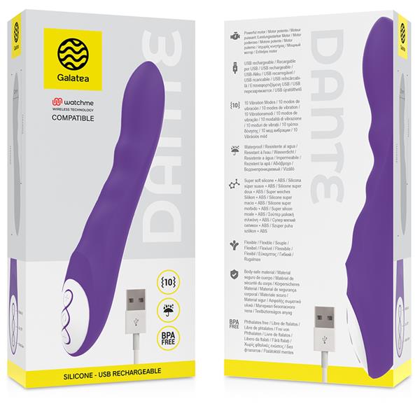 DANTE LILAC VIBRATOR COMPATIBLE WITH WATCHME WIRELESS TECHNOLOGY