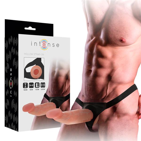 HOLLOW HARNESS WITH DILDO 18 X 3.5 CM
