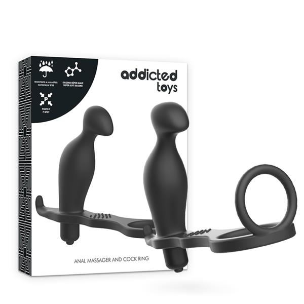 ANAL PLUG WITH BLACK SILICONE RING 12 CM