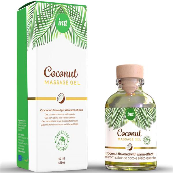 VEGAN MASSAGE GEL WITH COCONUT FLAVOR AND HEATING EFFECT