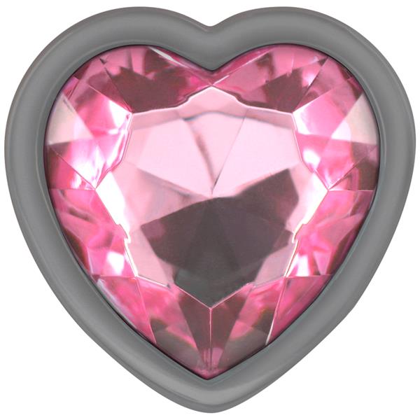 ALUMINIJASTI METALNI ANALNI VTIČ ROŽNATO SRCE VELIKOST M