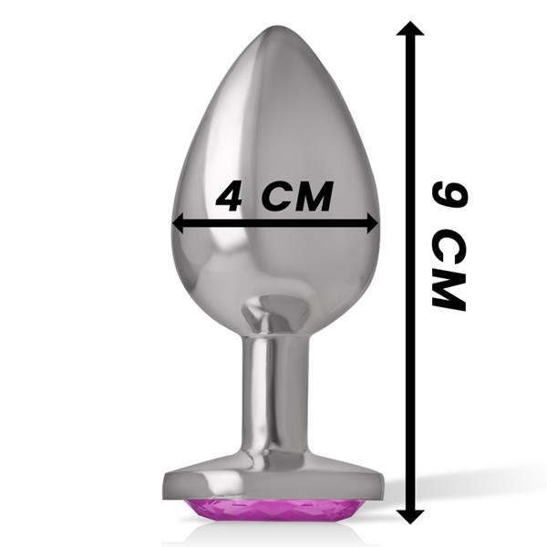 ALUMINUM METAL ANAL PLUG PINK HEART SIZE L