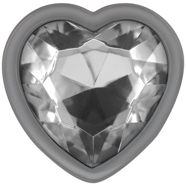 ALUMINUM METAL ANAL PLUG WHITE HEART SIZE M