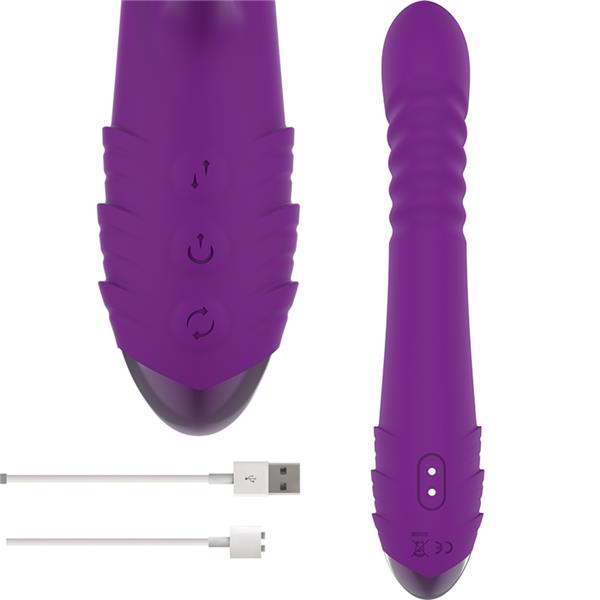 IGGY MULTIFUNKCIONALNI POLNILNI VIBRATOR GORE IN DOL S KLITORALNIM STIMULATORJEM PURPLE