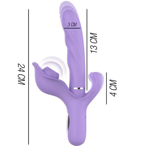 BILLIE MULTIFUNCTIONAL RECHARGEABLE SUCTION VIBRATOR WITH PURPLE PUSH BUTTON