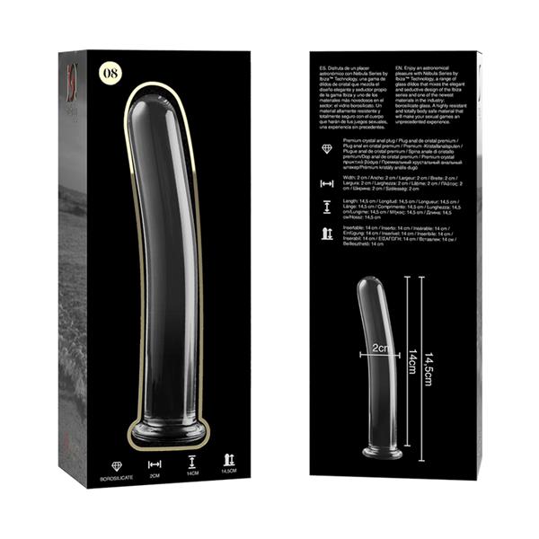 MODEL 8 DILDO BOROSILIKATNO STEKLO JASNO 14.5 CM -O- 2 CM
