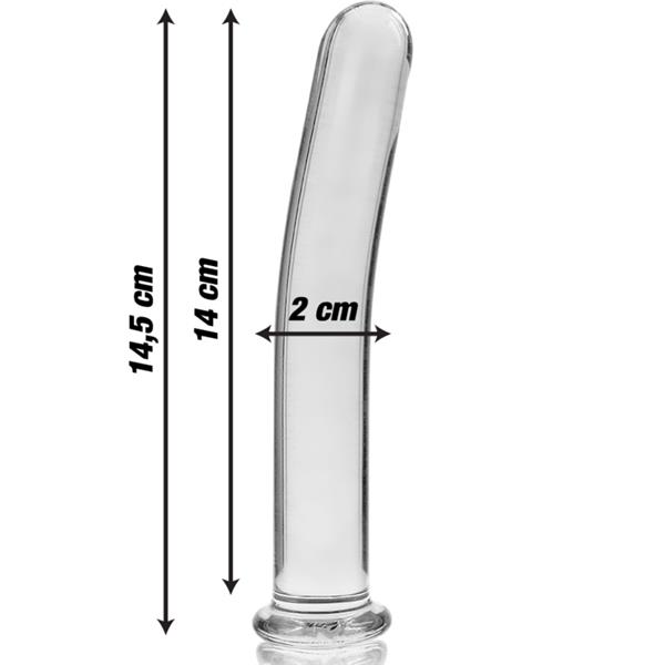 MODEL 8 DILDO BOROSILIKATNO STEKLO JASNO 14.5 CM -O- 2 CM