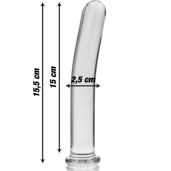 MODEL 9 DILDO BOROSILICATE GLASS CLEAR 15.5 CM -O- 2.5 CM