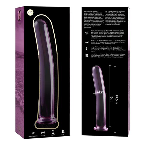 MODEL 9 DILDO BOROSILICATE GLASS CLEAR 15.5 CM -O- 2.5 CM