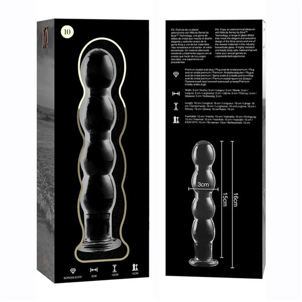 MODEL 10 DILDO BOROSILICATE GLASS CLEAR 16.5 CM -O- 3.5 CM
